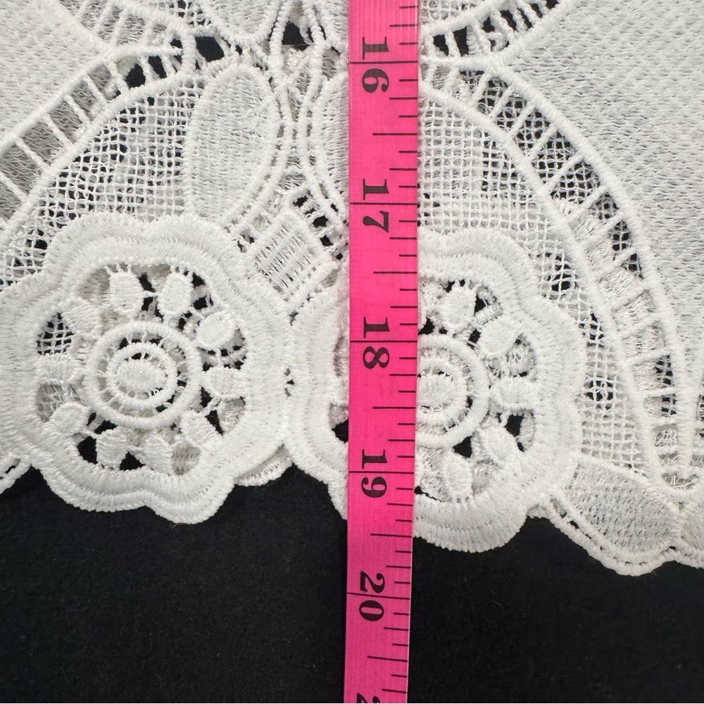 Umgee Cream Crochet Lace Short Sleeve Boho Blouse - Picture 9 of 9
